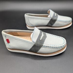 Marc Joseph Loafers Girls 11 Kid Toddler Light Gray Dumbo Slide on Leather Shoes